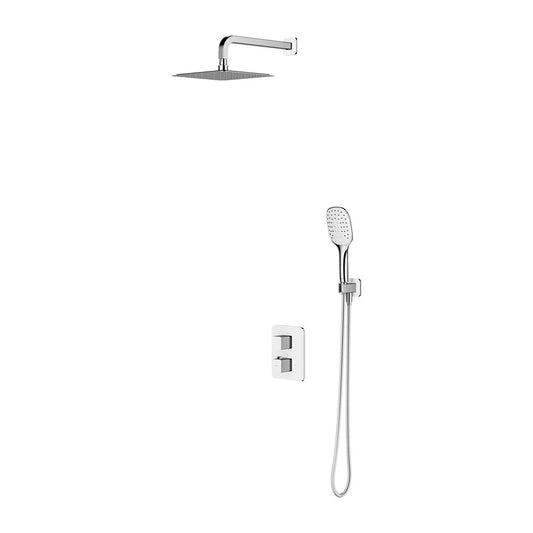 Omnires Parma Concealed Shower System with White Finish and 3 Function Showerhead