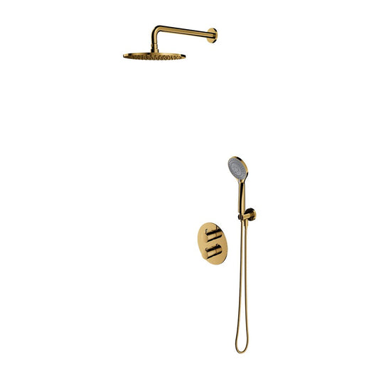 Built-in shower system Omnires Y and shower head with 5 functions gold