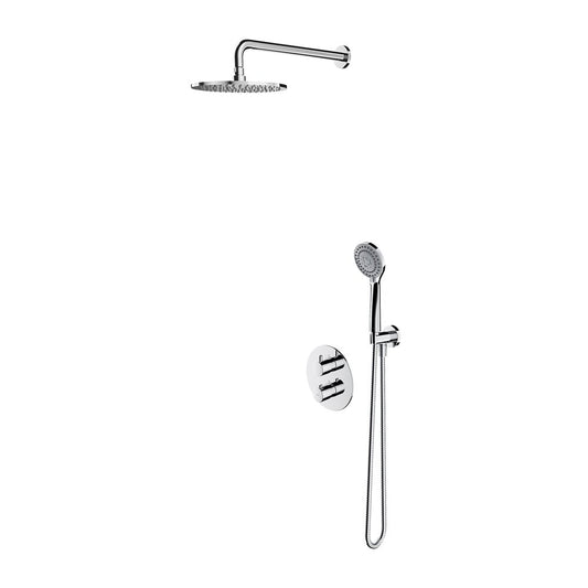 Built-in shower system with thermostatic valve Omnires Y and Yosemite-RCR shower head with 5 functions