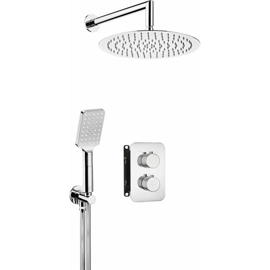 Deante Box Chrome Concealed Shower System with Thermostat