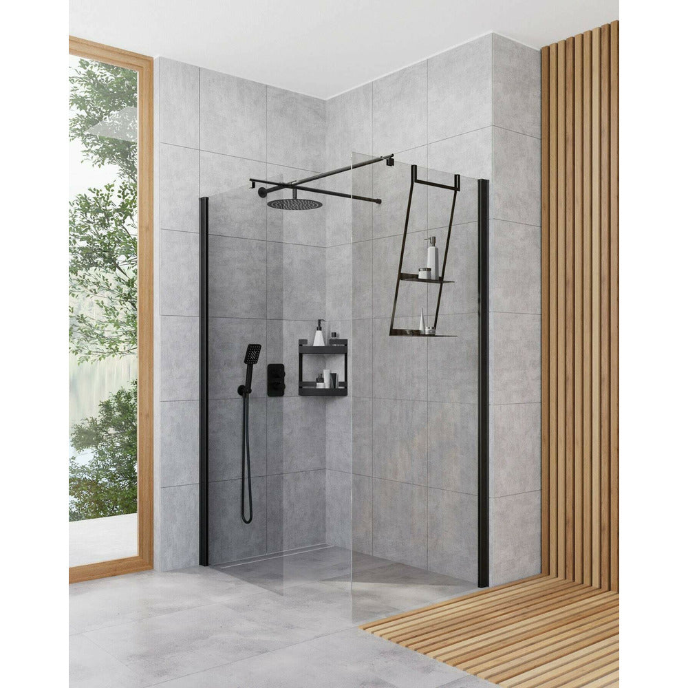 Deante Box Matte Black Concealed Shower System with Thermostat