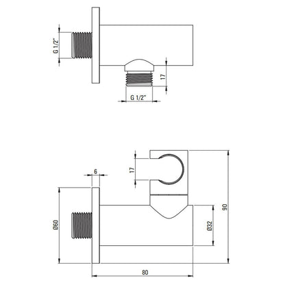 Built-in Shower System Deante Arnika Black with Built-in Body