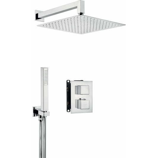 Deante Box Chrome Concealed Shower System with Thermostat
