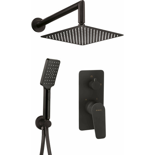 Deante Jasmin Matte Black Concealed Shower System