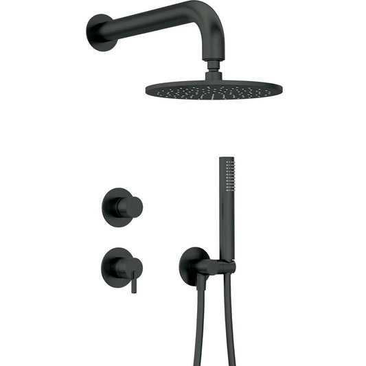 Deante Silia Built-in Shower System Black with Round Head
