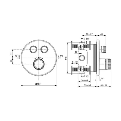 Вградена душ система Ideal Standard Ceratherm Navigo хром гланц