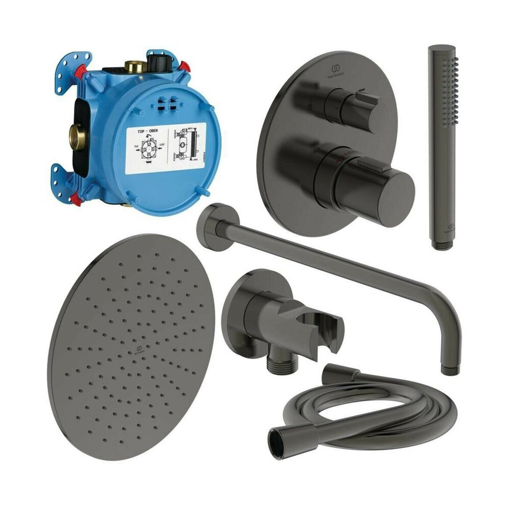 Ideal Standard Ceratherm T100 Matte Black Concealed Shower System