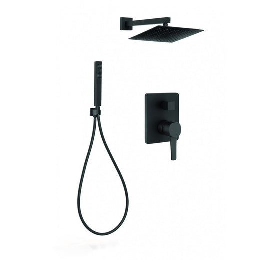 Invena Glamour Matte Black Concealed Shower System