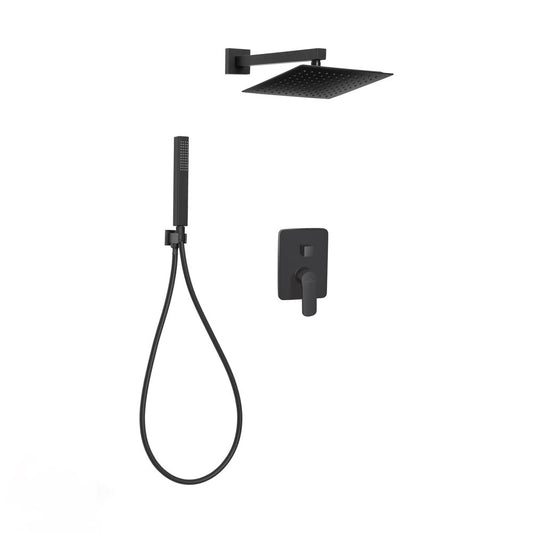 Invena Siros Matte Black Concealed Shower System