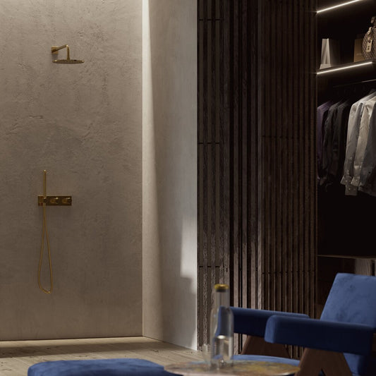Omnires Contour Concealed Shower System with Gold Finish and 1 Function Showerhead