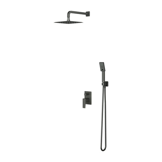 Omnires Parma Built-in Shower System Brushed Graphite Finish with 3 Functions