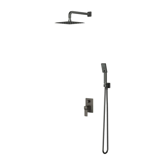 Omnires Slide Concealed Shower System with 3 Function Showerhead in Brushed Graphite