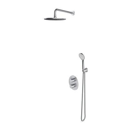 Вградена душ система Omnires Y с термостатичен смесител, покритие brushed nickel