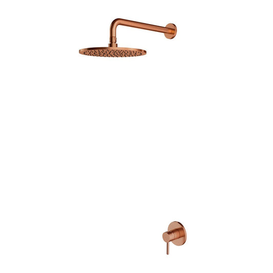 Omnires Y Concealed Shower System with Brushed Copper Finish