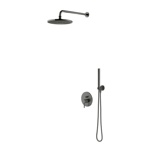 Omnires Y Concealed Shower System with Brushed Graphite Finish and 1 Function Showerhead