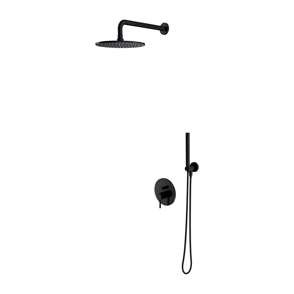 Omnires Y Built-in Shower System Matte Black Finish with 1 Function