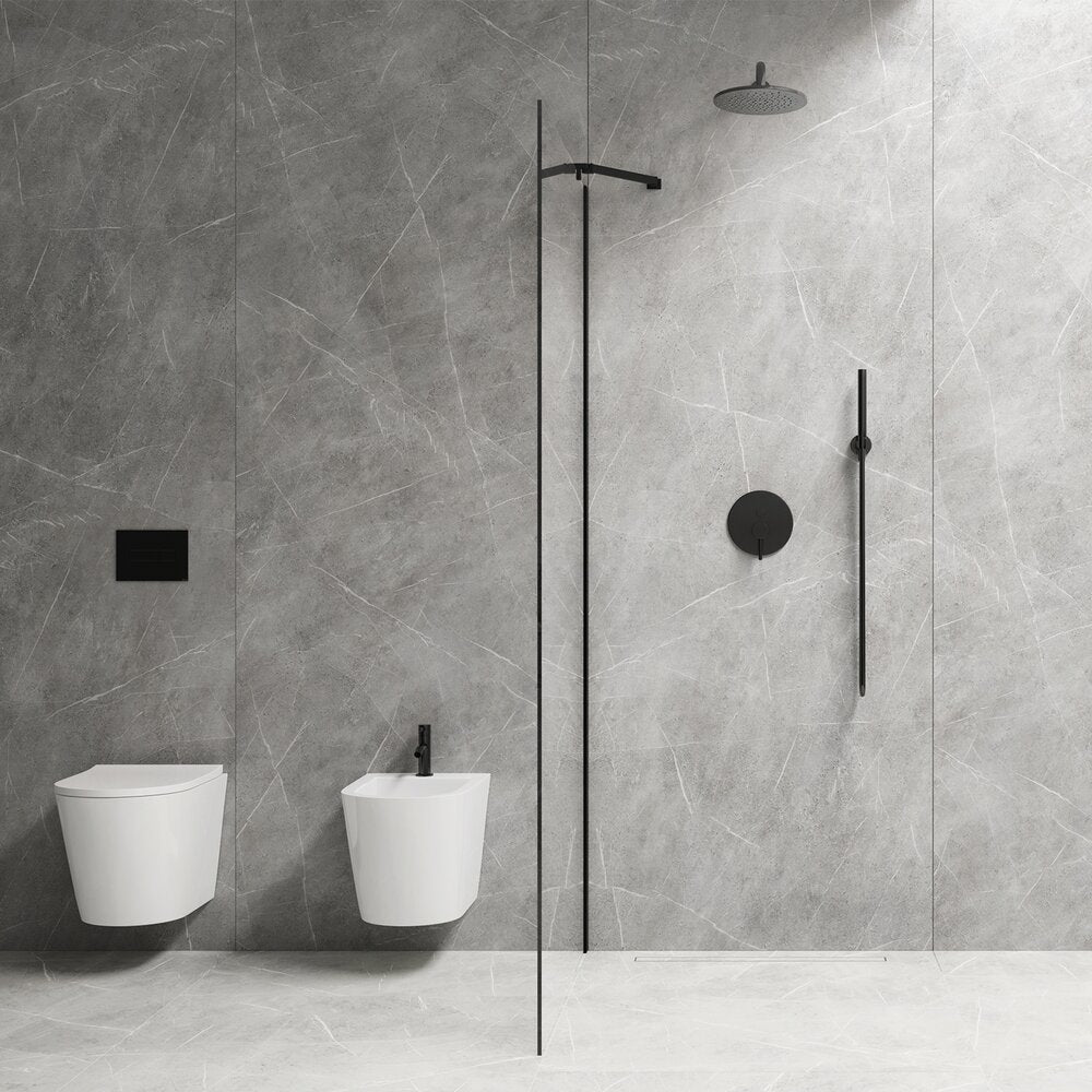 Omnires Y Built-in Shower System Matte Black Finish with 1 Function