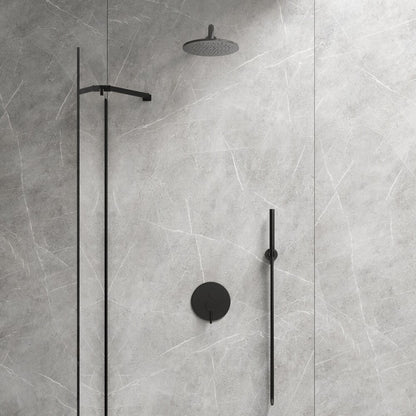 Omnires Y Built-in Shower System Matte Black Finish with 1 Function