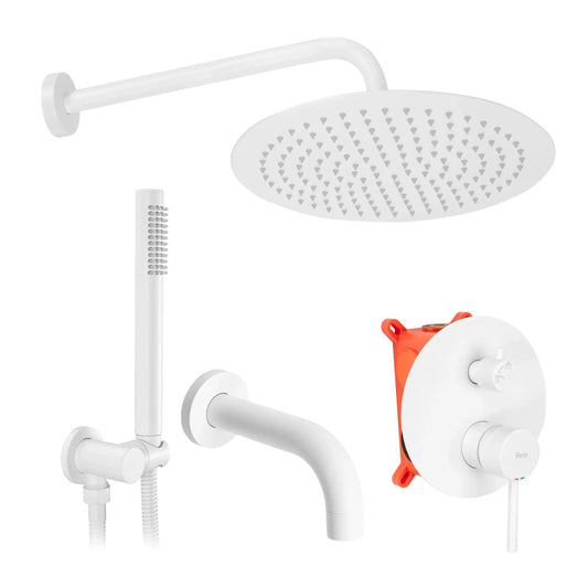 Rea Lungo Built-in Shower System Matte White Finish