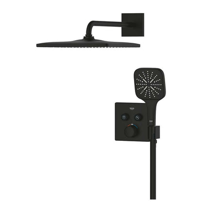 Shower system in matte black Grohe SmartControl SmartActive 310 Cube