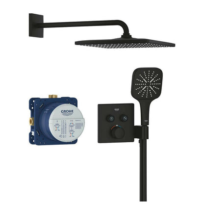 Shower system in matte black Grohe SmartControl SmartActive 310 Cube