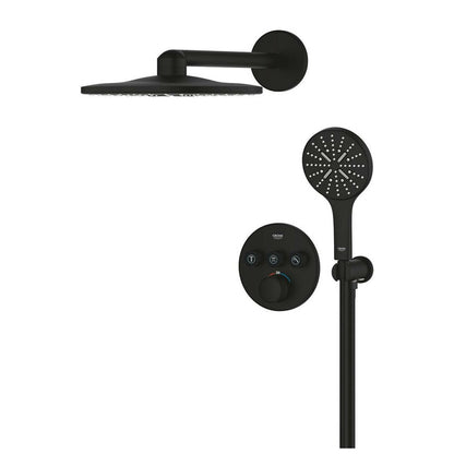 Shower system in matte black Grohe SmartControl SmartActive 310 Round
