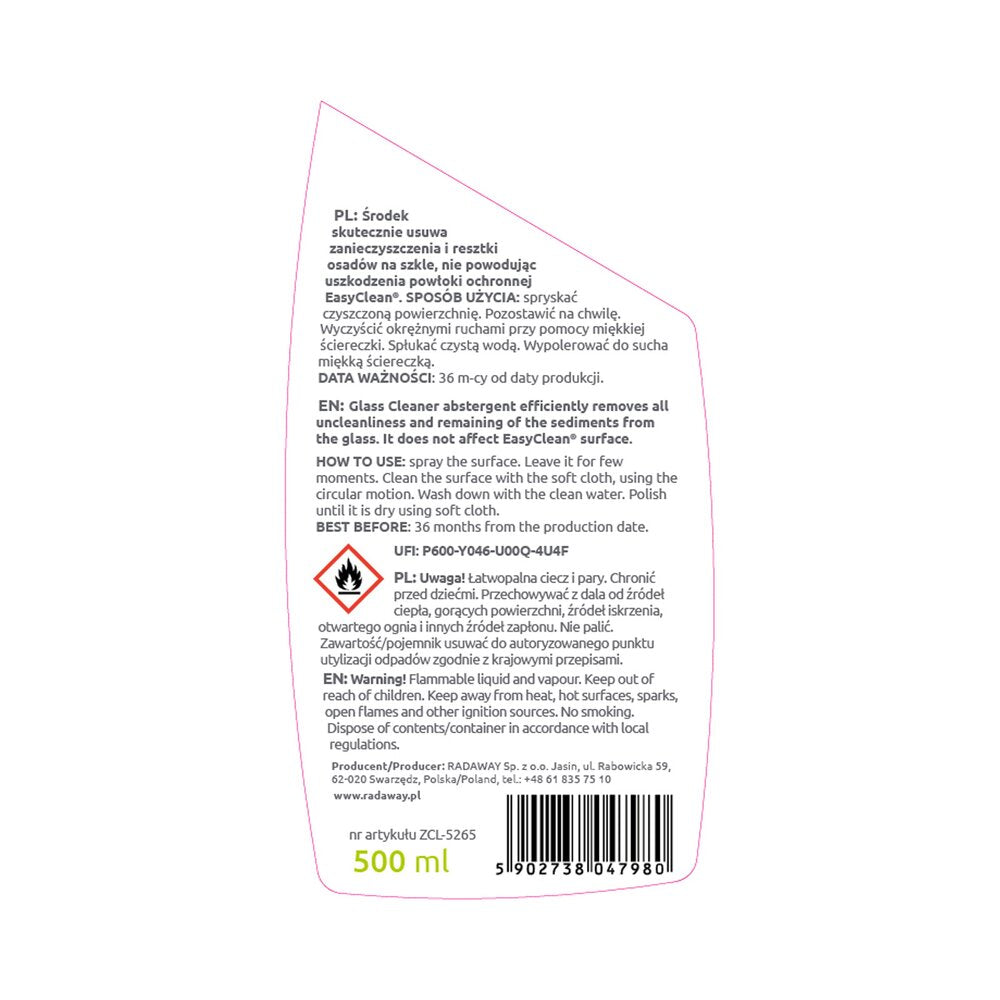 Спрей за почистване на стъкло Radaway 500 ml