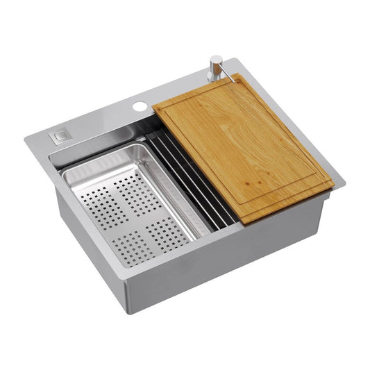 Вградена работна станция Quadron Unique Burt 100 инокс мат 58x49 cm