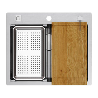 Вградена работна станция Quadron Unique Burt 100 инокс мат 58x49 cm