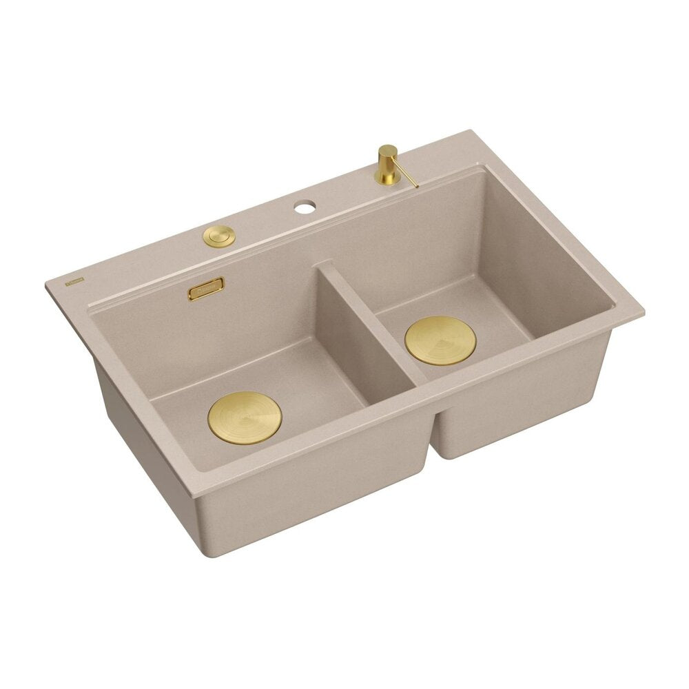 Вградена работна станция Quadron Unique Marc 120 бежово - златно 76x50 cm