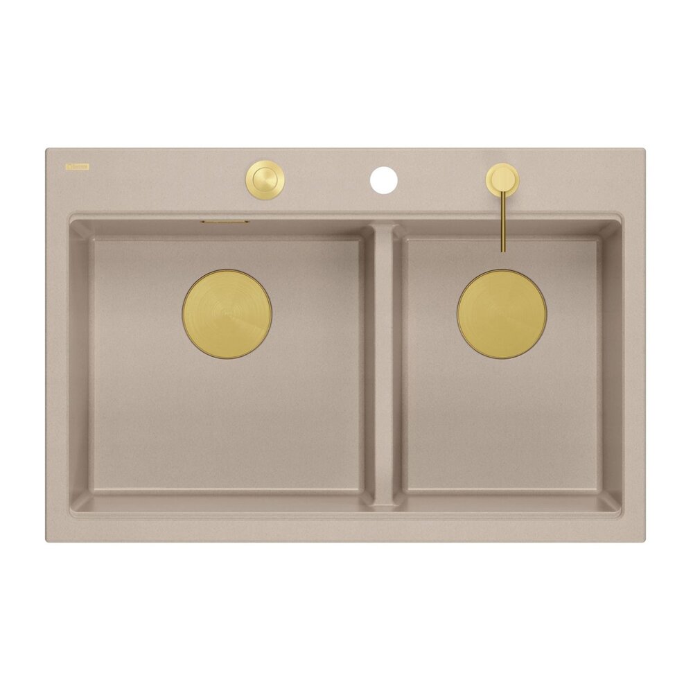 Вградена работна станция Quadron Unique Marc 120 бежово - златно 76x50 cm