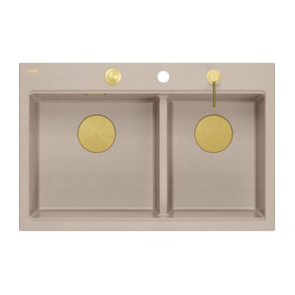 Вградена работна станция Quadron Unique Marc 120 бежово - златно 76x50 cm