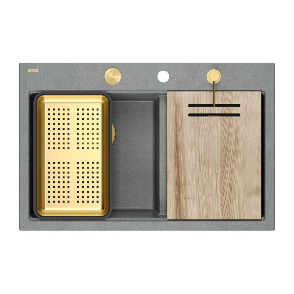 Вградена работна станция Quadron Unique Marc 120 сиво - златно 76x50 cm