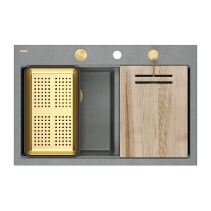 Вградена работна станция Quadron Unique Marc 120 сиво - златно 76x50 cm