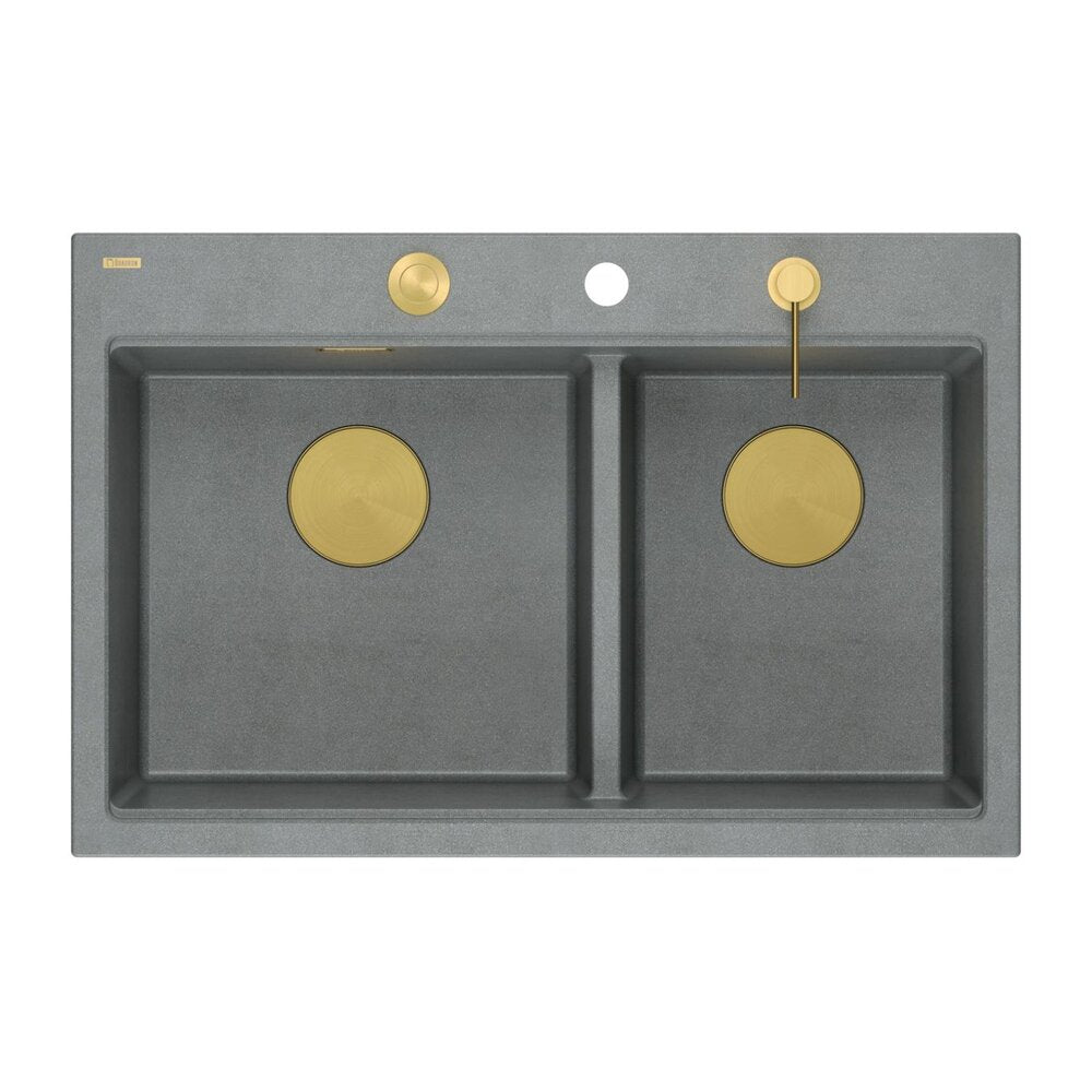 Вградена работна станция Quadron Unique Marc 120 сиво - златно 76x50 cm