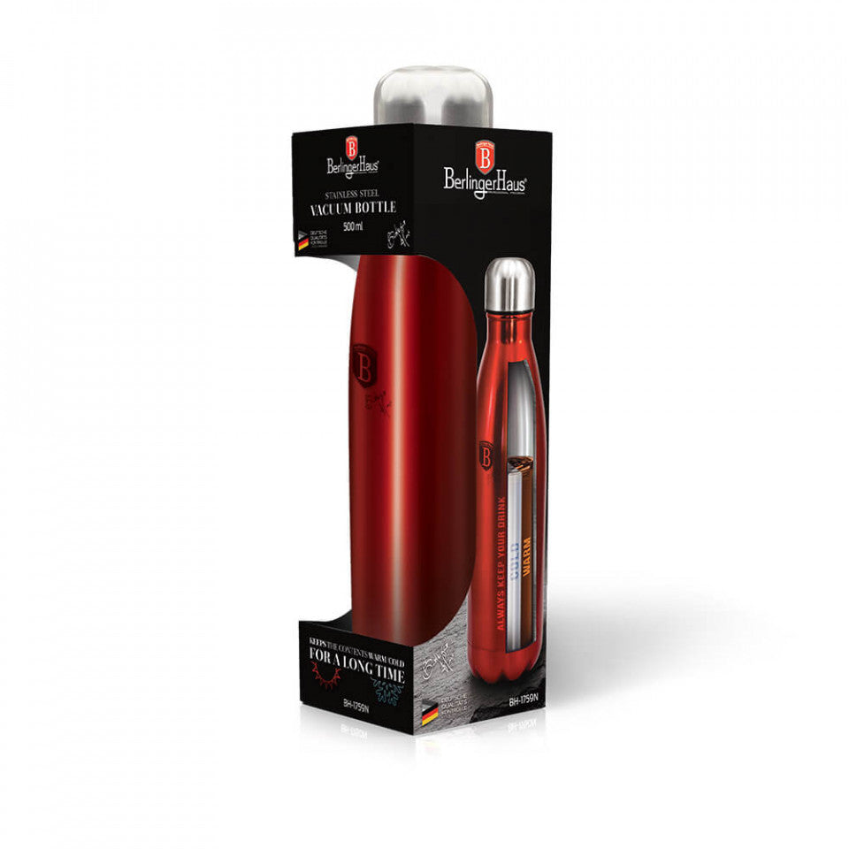 Термос бутилка 0.5 L Burgundy Metallic Line Berlinger Haus BH 1759N