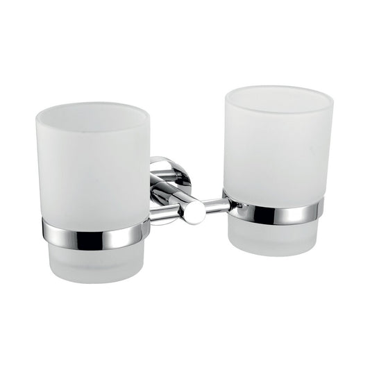 Ferro Mephisto Double Toothbrush Holder White - Chrome