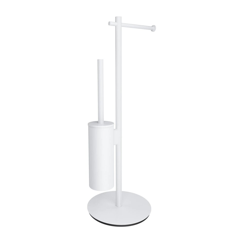 Стойка за тоалетна хартия freestanding Omnires Modern Project с място за четка бяло мат
