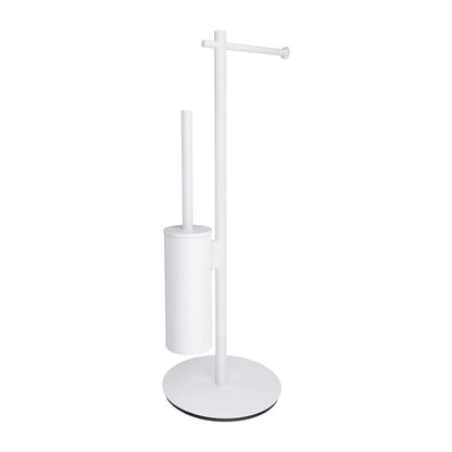 Стойка за тоалетна хартия freestanding Omnires Modern Project с място за четка бяло мат