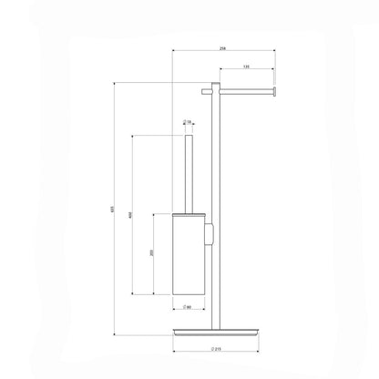 Стойка за тоалетна хартия freestanding Omnires Modern Project с място за четка бяло мат