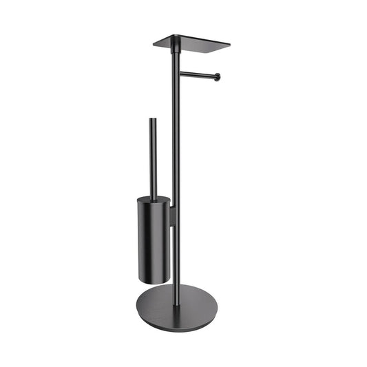 Стойка за тоалетна хартия freestanding Omnires Modern Project с място за четка и рафт антрацитно покритие