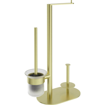 Deante Round Brushed Gold Toilet Paper Holder with 3 Functions