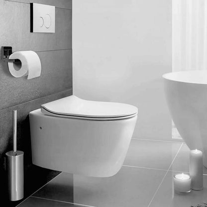 Mat Black Rea Toilet Paper Holder with No-Drill Installation