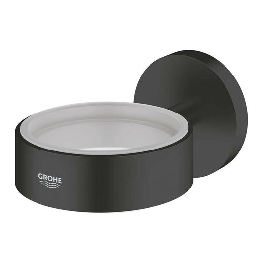 Matte black support Grohe Essentials for glass or soap dish