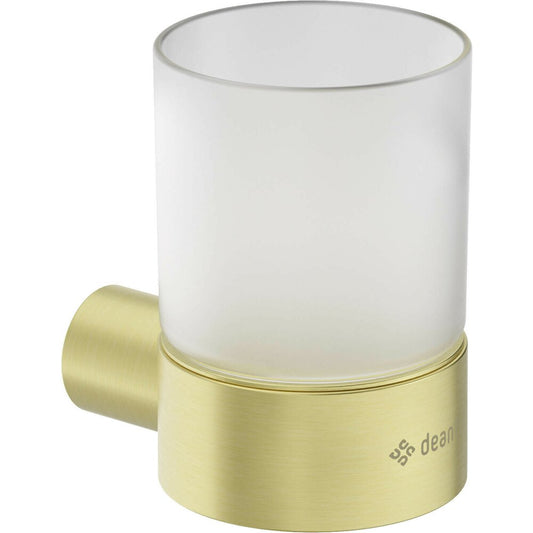 Deante Round Brushed Gold Toothbrush Holder