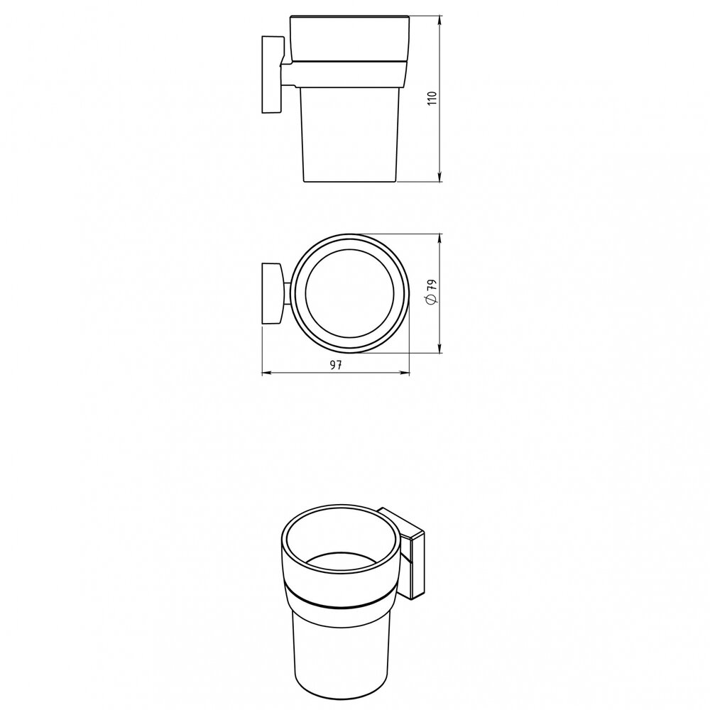 Ferro Metalia 12 Chrome Toothbrush Holder