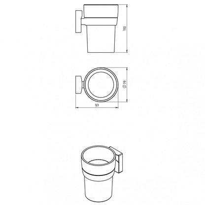 Ferro Metalia 12 Chrome Toothbrush Holder