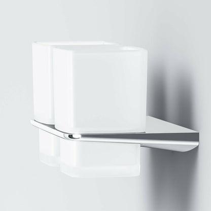 Двойна стойка за четки за зъби AM.PM Inspire 2.0 хром-мат стъкло