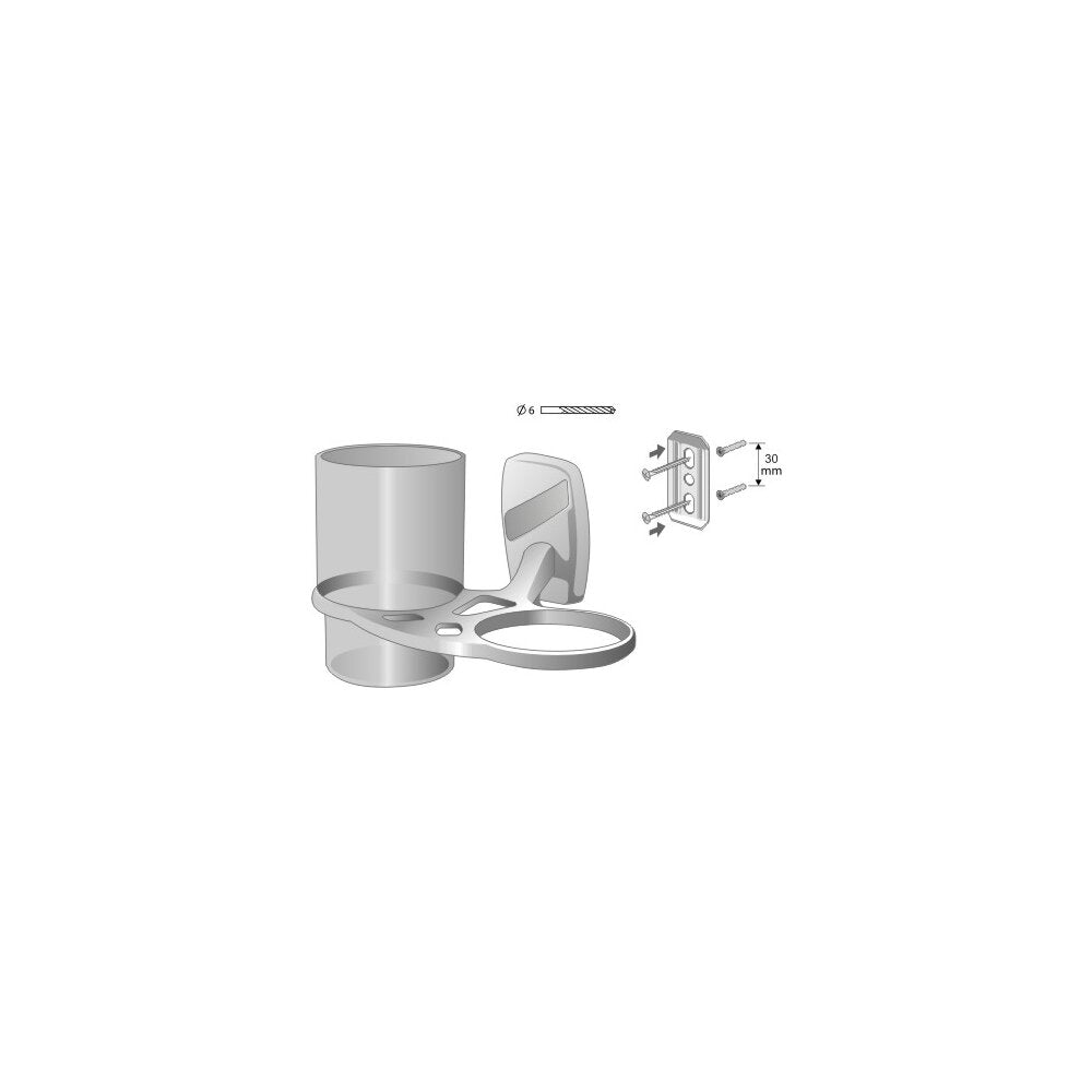 Bisk Oregon Double Toothbrush Holder Satin