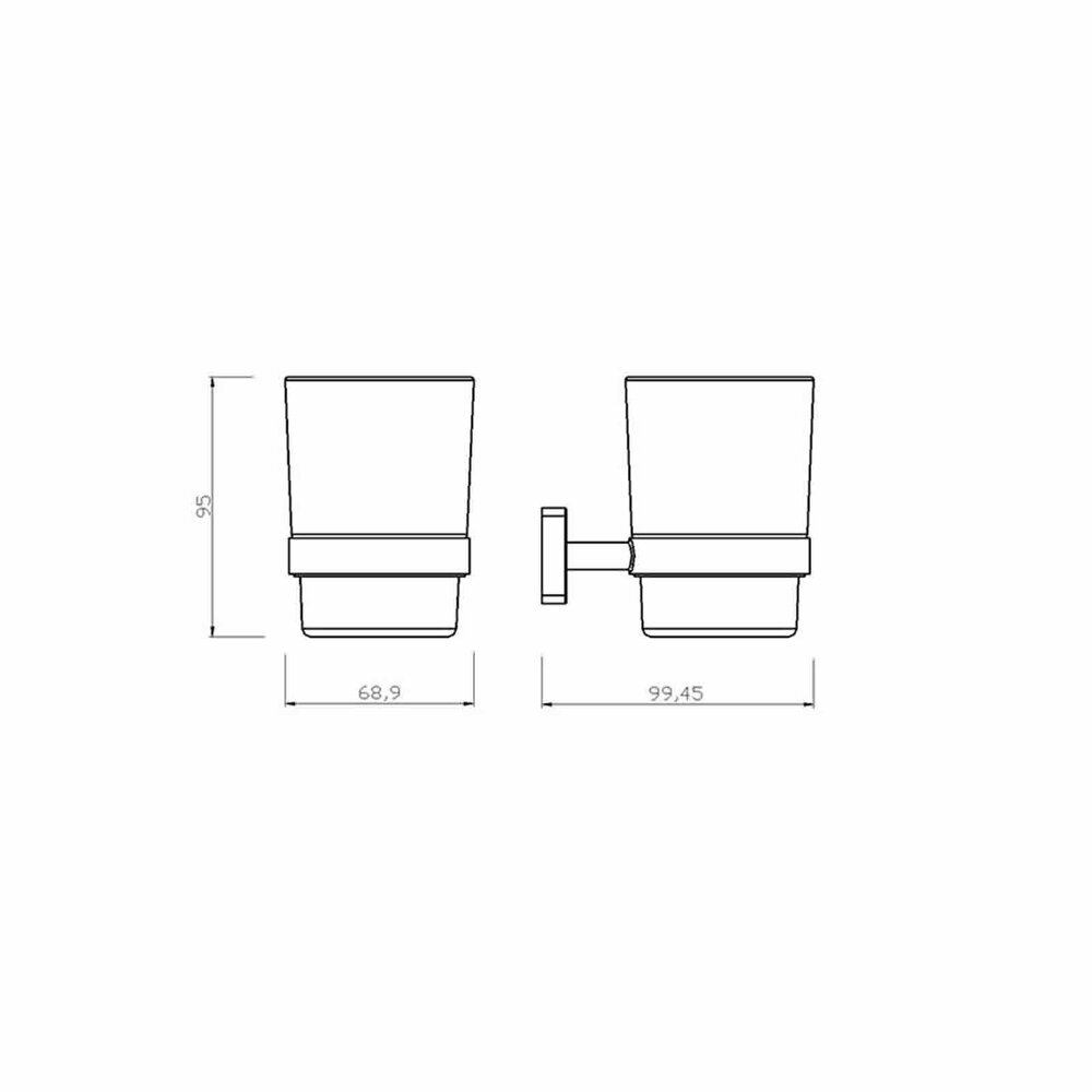 Ferro Greta White - Chrome Toothbrush Holder